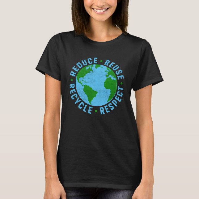 Camiseta Earth Day Teacher Environment Reduce Reuse Recycle (Anverso)