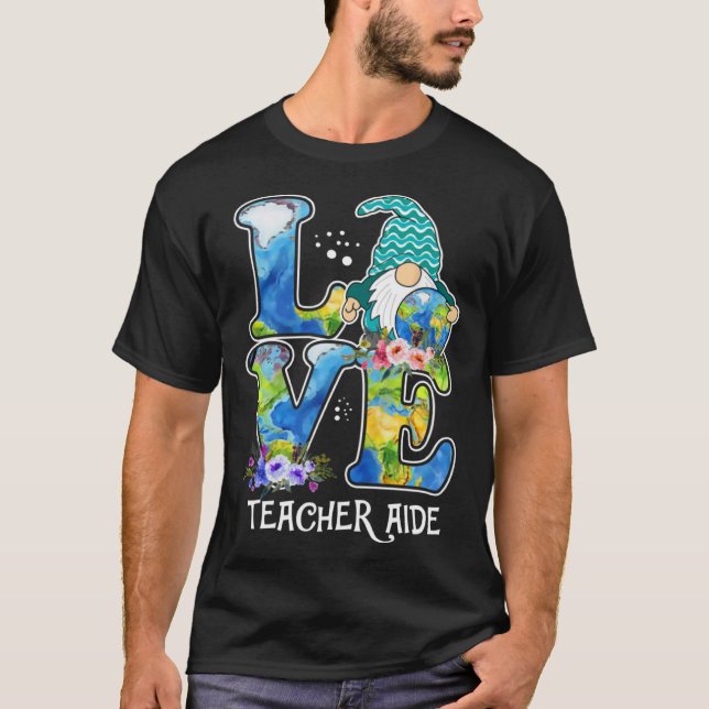 Camiseta Earth Day Teacher Gnome Teacher Aide (Anverso)