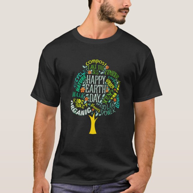 Camiseta Earth Day Tree Save Earth Inspiration (Anverso)