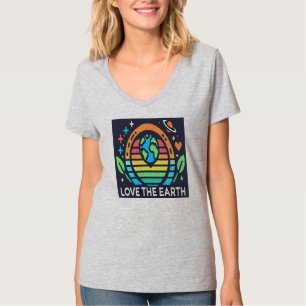 Camiseta Earth Day V-Neck Sustainable Earth Love