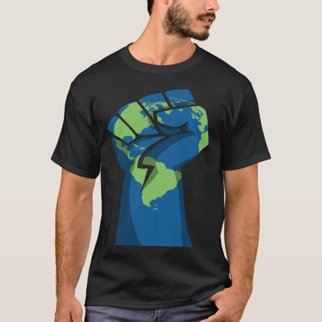 Camiseta Earth Fist RESIST Climate Change (Anverso)