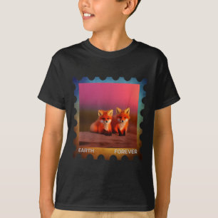 Camiseta Earth Forever Environmental Protection Stamp Sunse