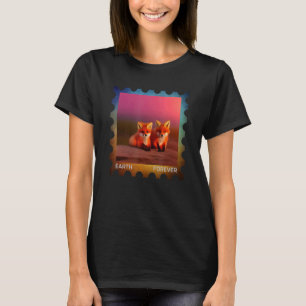 Camiseta EARTH FOREVER Environmental Protection Stamp Sunse