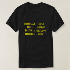 Camiseta EARTH HUMAN FREEDOM LOVE T-Shirt
