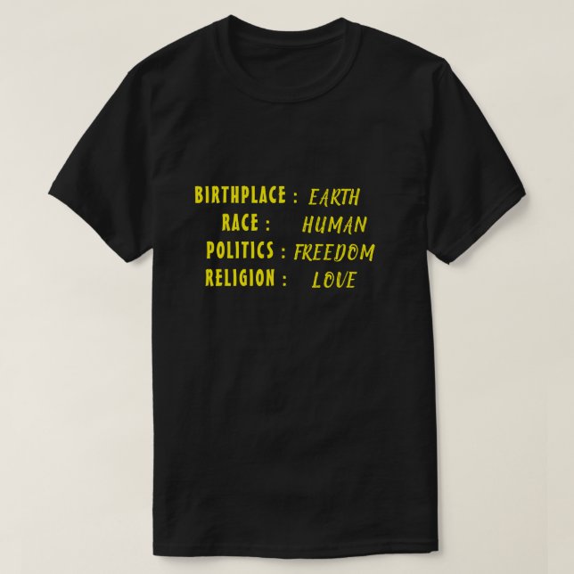 Camiseta EARTH HUMAN FREEDOM LOVE T-Shirt (Diseño del anverso)