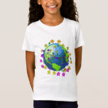 Camiseta Earth with Flowers - Earth Day<br><div class="desc">* Celebrate Earth Day on April 22nd, and every day of the year! * Tee shirts are available in several colors, styles and sizes for men, women and kids! * Move the design to pocket style or to the back of the shirt. * Add your personal or event text message,...</div>