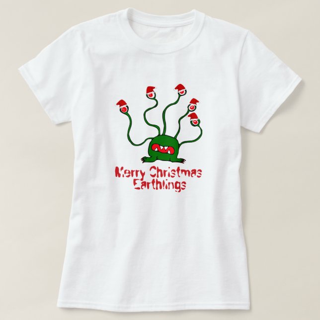 Camiseta Earthlings de las Felices Navidad (Diseño del anverso)