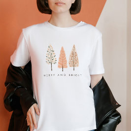 Camiseta Earthy Merry and Bright Boho Christmas Tree Womom