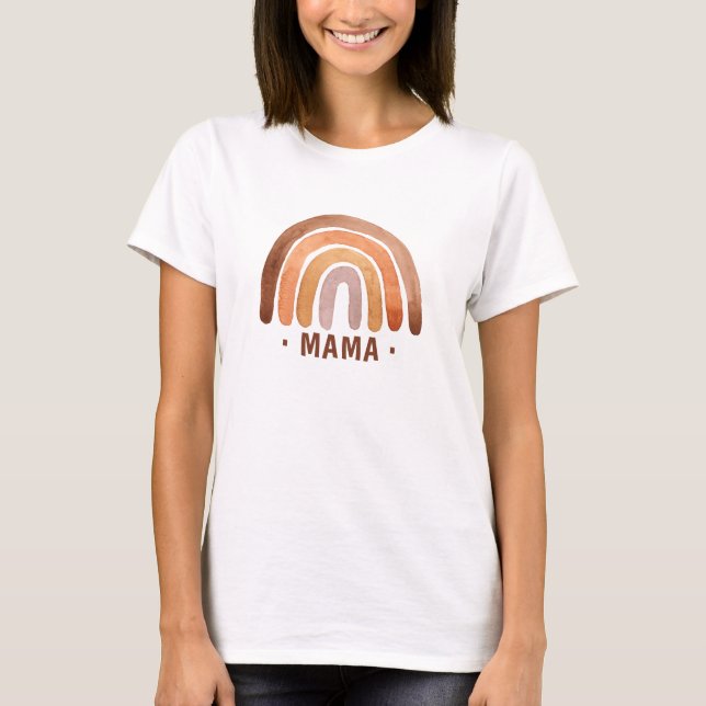 Camiseta Earthy Tone Watercolor Boho Mama (Anverso)