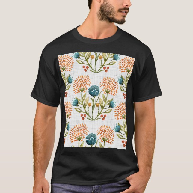 Camiseta Earthy Whimsical: Motif de Flor acuarela. (Anverso)