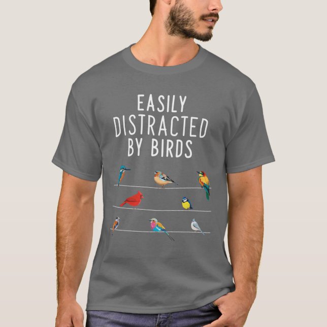 Camiseta Easily Distracted By Birds vintage (Anverso)