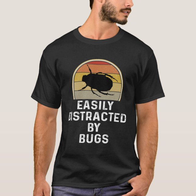 Camiseta Easily Distracted By Bugs Entomologist Gif (Anverso)