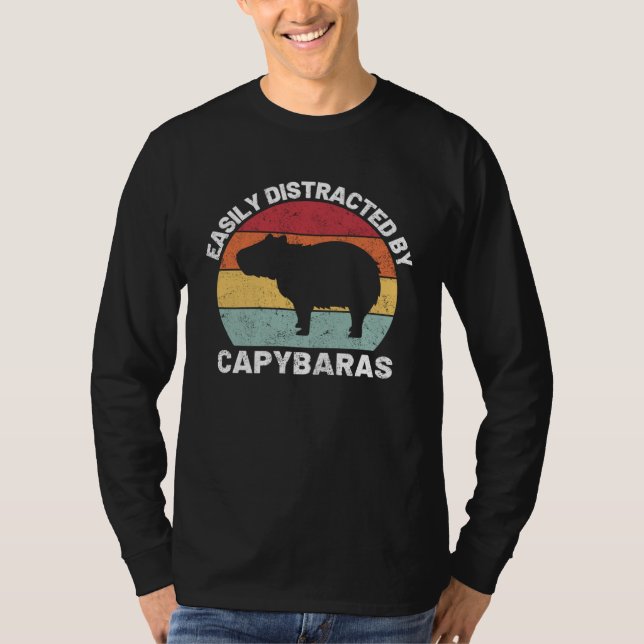 Camiseta Easily Distracted By Capybara Retro Capybara (Anverso)