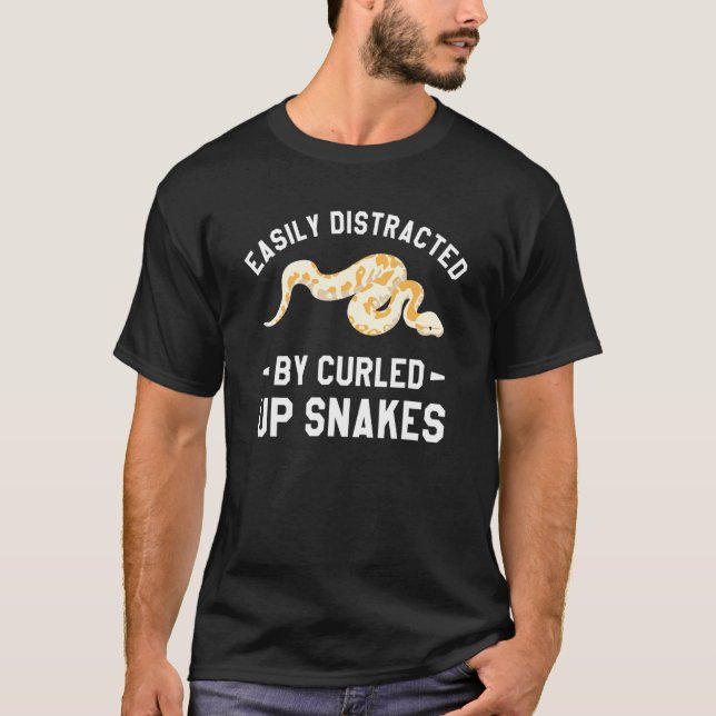 Camiseta Easily Distracted By Curled Up Snakes Ball Python  (Anverso)