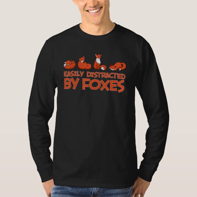 Camiseta Easily Distracted By Foxes Fox  Animal Friend Kids (Anverso)
