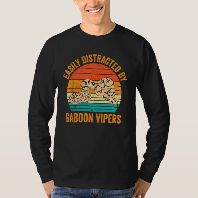 Camiseta Easily Distracted By Gaboon Vipers Retro (Anverso)