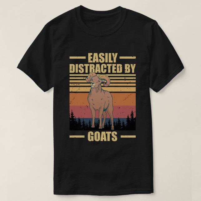 Camiseta easily distracted by GOATS (Diseño del anverso)