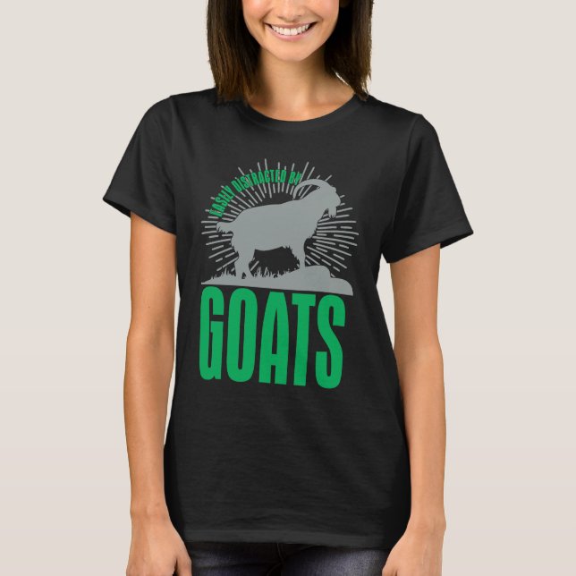 Camiseta Easily Distracted By Goats  Animal  For Men Women (Anverso)