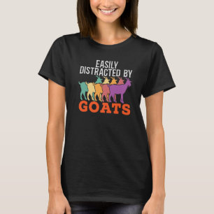 Camiseta Easily Distracted By Goats Goat  Farmer Retro Vint