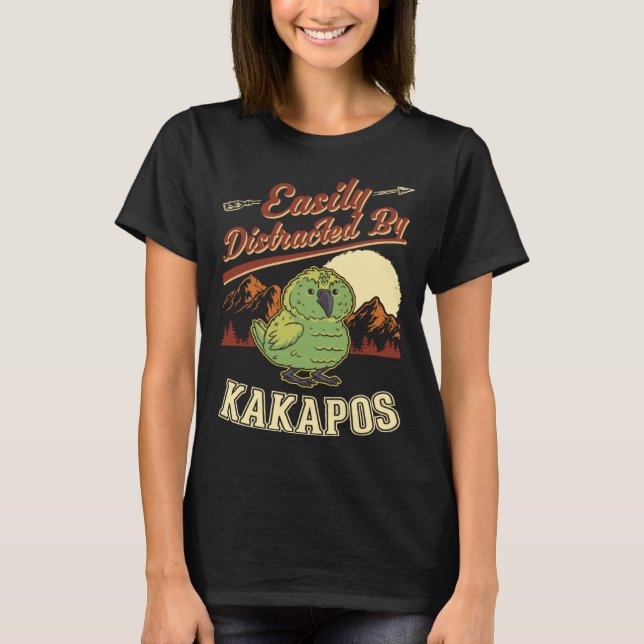 Camiseta Easily distracted by Kakapos Night Parrot Kakapo (Anverso)