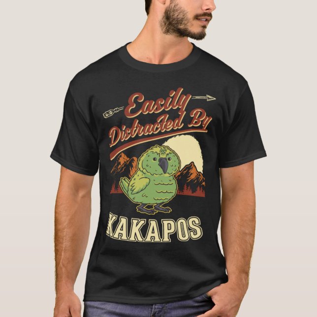 Camiseta Easily distracted by Kakapos Night Parrot Kakapo (Anverso)