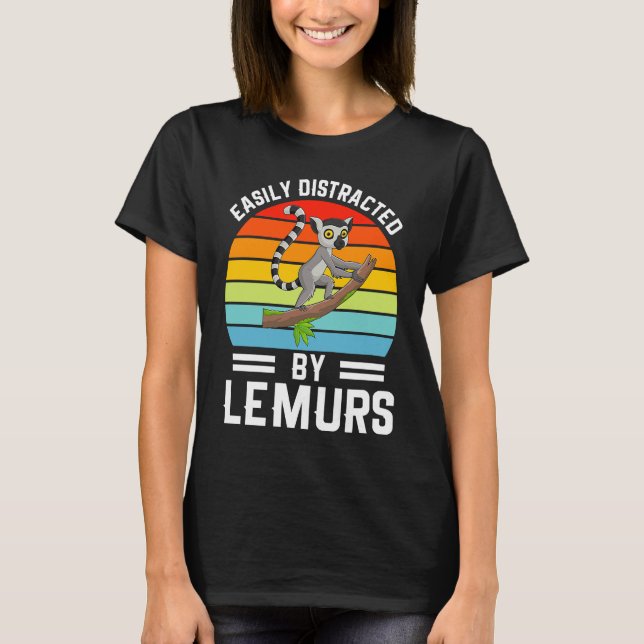 Camiseta Easily Distracted By Lemurs I Lemur Monkey I Kids  (Anverso)