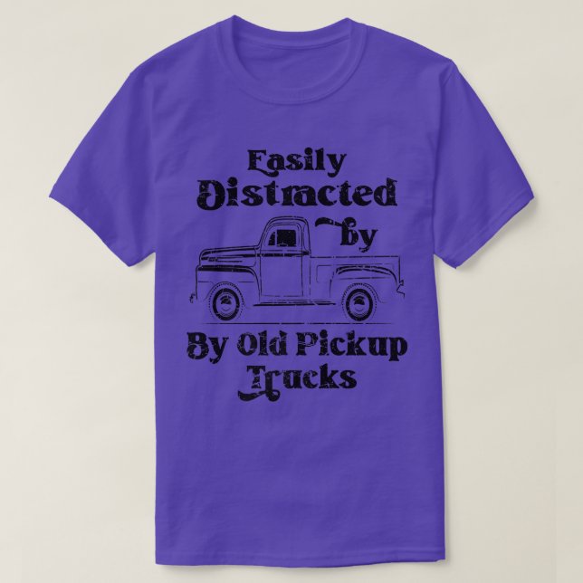 Camiseta Easily Distracted By Old Pickup Trucks Cute Graphi (Diseño del anverso)