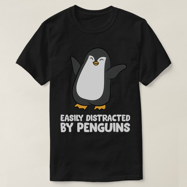 Camiseta Easily Distracted By Penguins Funny Penguin Pullov (Diseño del anverso)