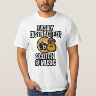 Camiseta Easily Distracted by Scotch and Music T-Shirt