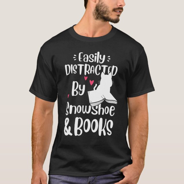 Camiseta Easily Distracted By Snowshoe Cat And Books  Kitte (Anverso)