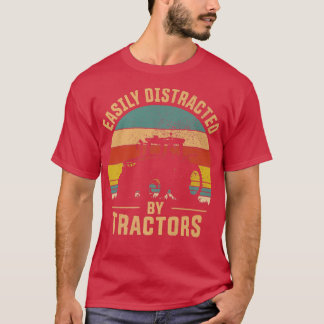Camiseta Easily Distracted By Tractors Farmer Tractor Funny