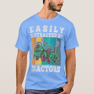 Camiseta Easily Distracted By Tractors Farmers Kids Boys To