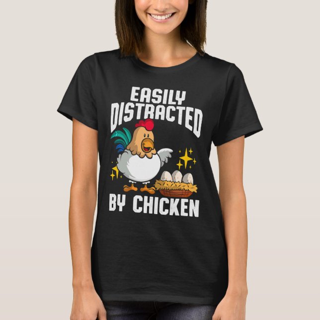 Camiseta Easily Distracted Chicken   (Anverso)