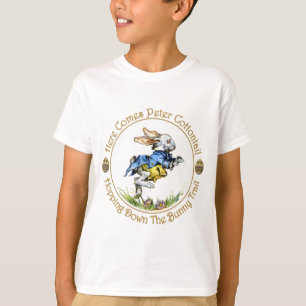 Camiseta Easster - aquí viene el conejo de rabo blanco de