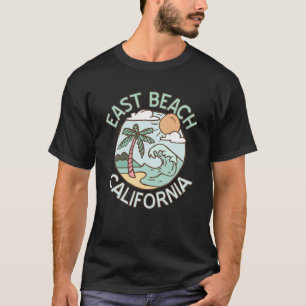 Camiseta East Beach California Tropical Beach Vacation Souv