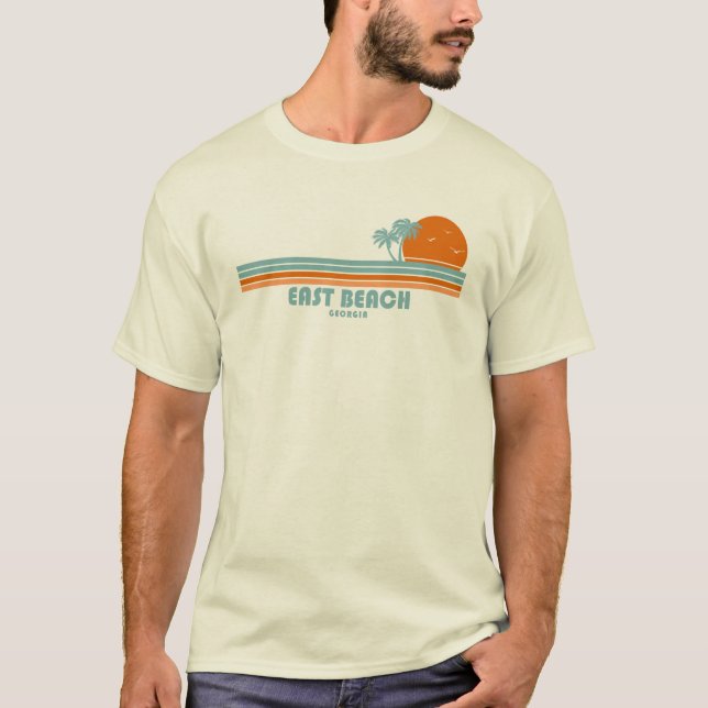 Camiseta East Beach Georgia Sun Palm Trees (Anverso)