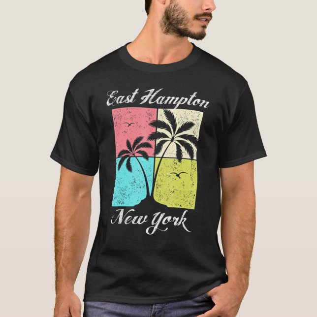 Camiseta East Hampton Beach Ny Tropical Vibes Summer Vacati (Anverso)