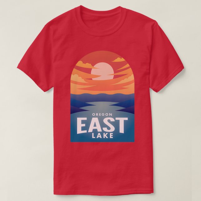 Camiseta East Lake OR Retro Sunset 1 (Diseño del anverso)