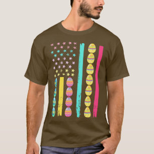 Camiseta Easter American Flag Outfit Easter Eggs Chica Vint