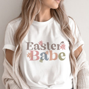 Camiseta Easter Babe Retro Flor Estética de moda