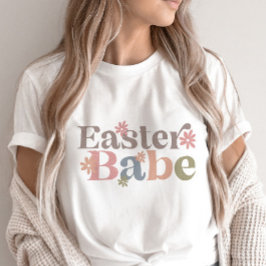Camiseta Easter Babe Retro Flor Estética de moda