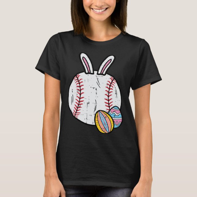 Camiseta Easter Baseball Bunny Sports Men Boys Kids Toddler (Anverso)