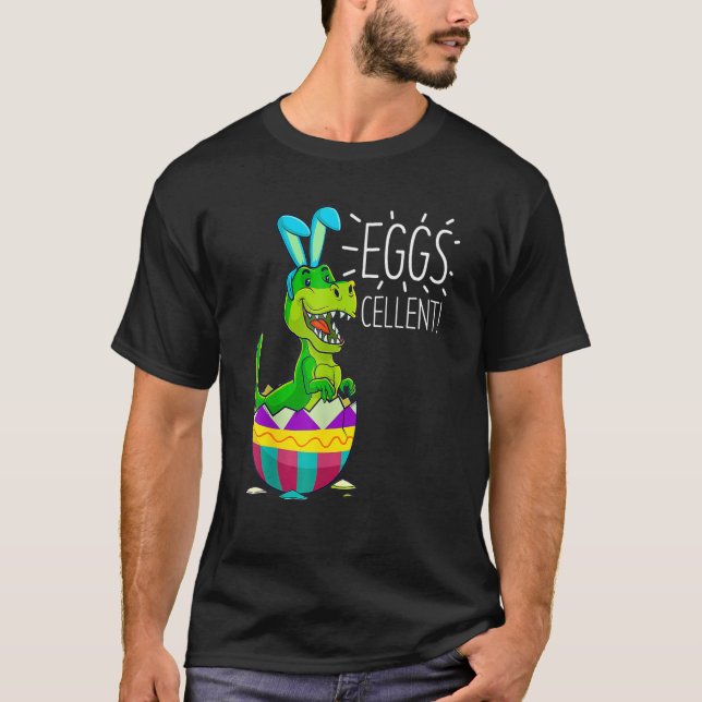 Camiseta Easter Basket Stuffers Cute T Rex Bunny Egg Eggsce (Anverso)