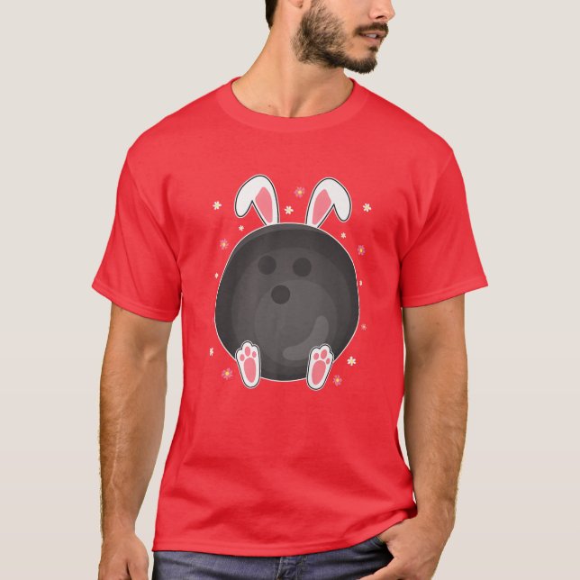 Camiseta Easter Bowling Ball Bunny Ears Easter Bowling Play (Anverso)