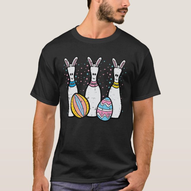 Camiseta Easter Bowling Egg Hunting  Bowler Men Women Kids  (Anverso)