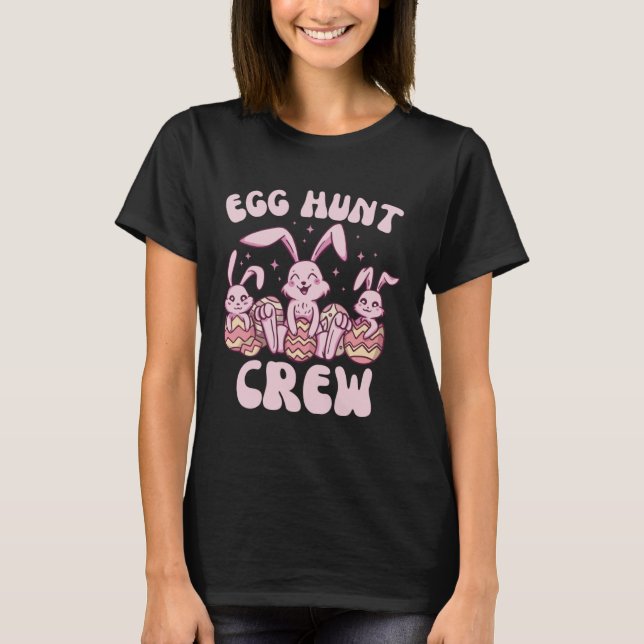 Camiseta Easter Bunnies Egg Hunt Crew  Cute for Boys Girls  (Anverso)