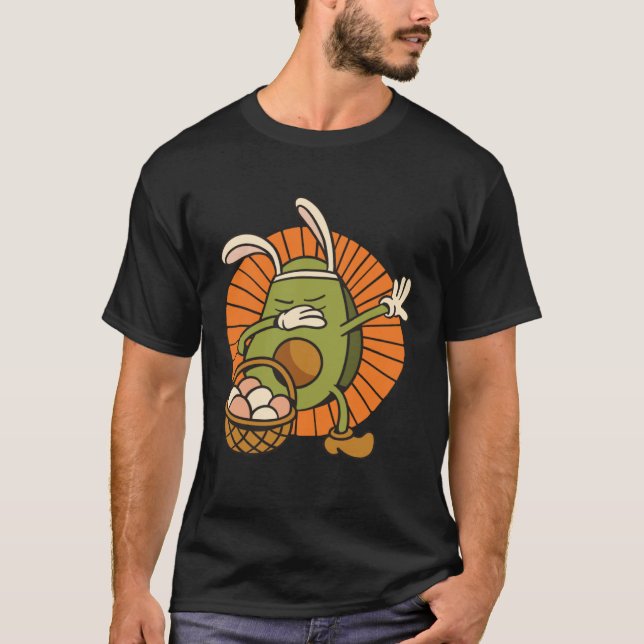 Camiseta Easter Bunny Avocado with Rabbit Ears and Basket o (Anverso)