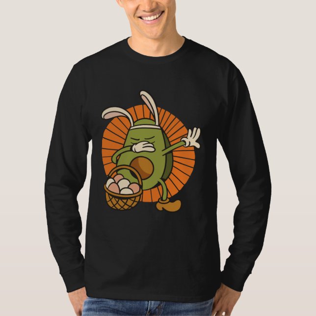 Camiseta Easter Bunny Avocado with Rabbit Ears and Basket o (Anverso)
