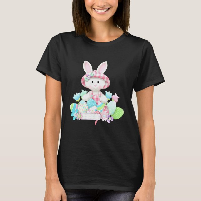 Camiseta Easter Bunny Basket Eggys Rabbit Easter Day Mujere (Anverso)