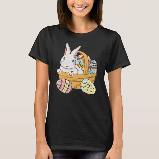 Camiseta Easter Bunny Basket Eggys Rabbit Easter Day Mujere (Anverso)